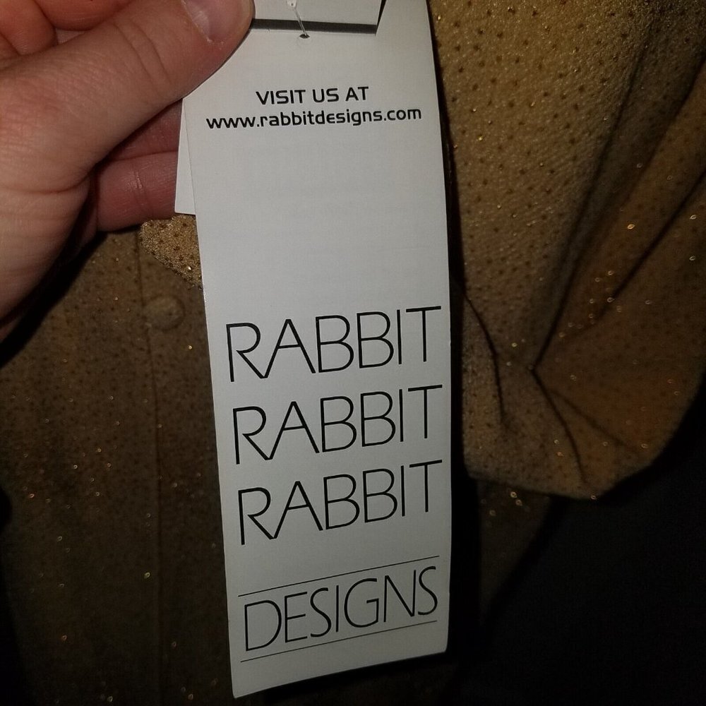 NEW Rabbit Rabbit Rabbit Designs Dress Jacket Set Gold Sparkle Size 8M MOTB VTG - Picture 5 of 16